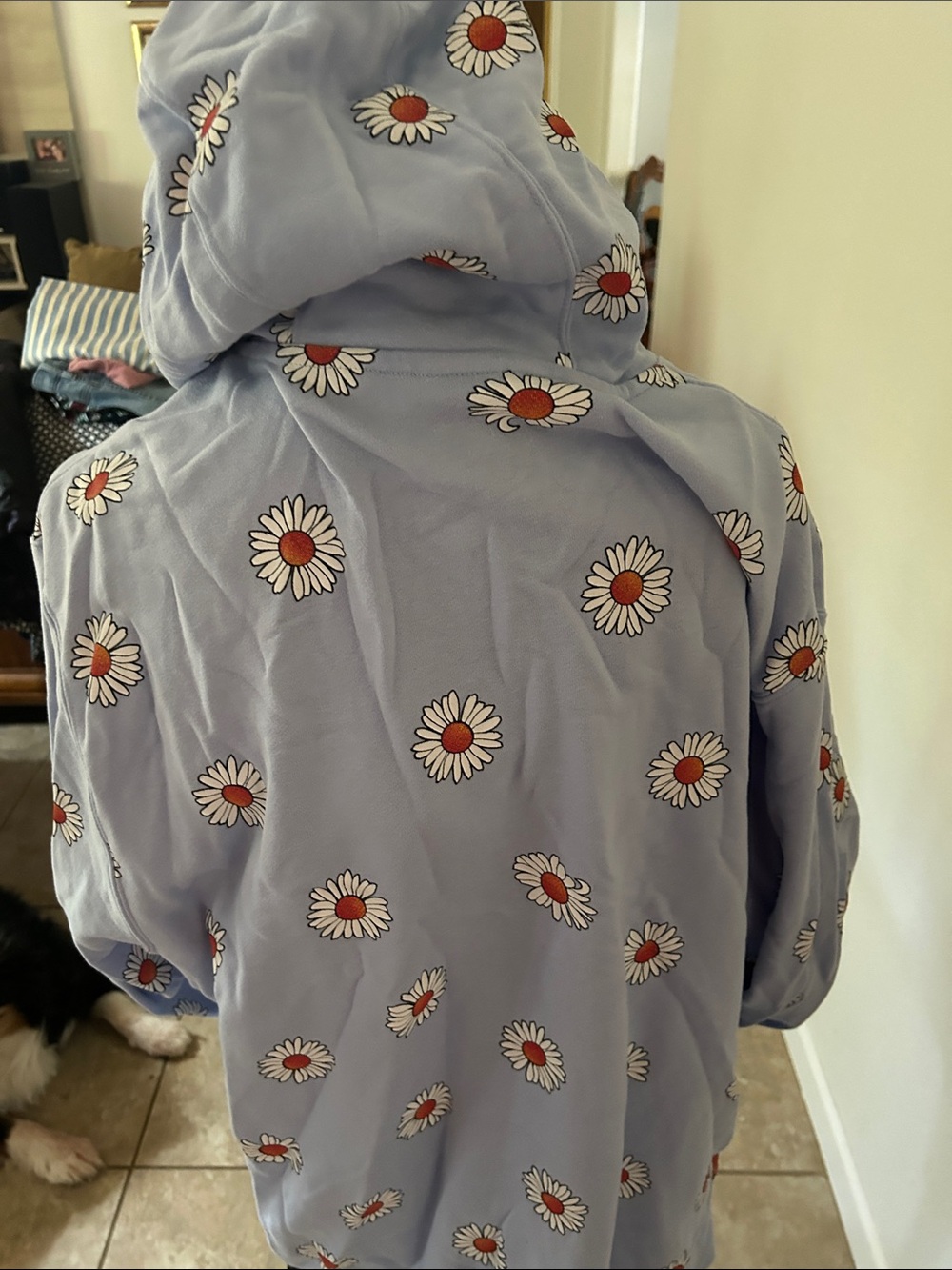 Nike Light Blue Daisy Hoodie with Orange Centers - Picture 5 of 5